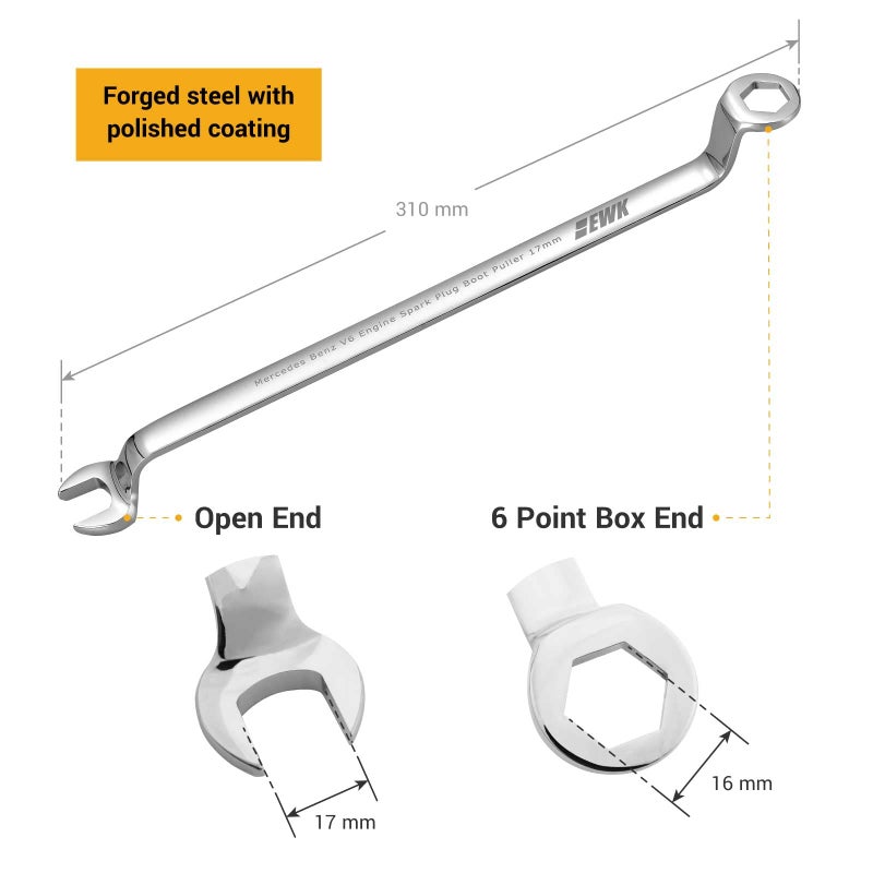 EWK 17mm Mercedes Benz Spark Plug Wrench Boot Puller for V6 V8 Engine Remove & Install M110 M112 M113 Removal tool - Image 2